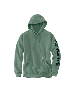 FELPA LOOSE FIT SLEEVE LOGO HOOD JADE